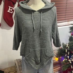 Vintage down east hooded gray sweater
